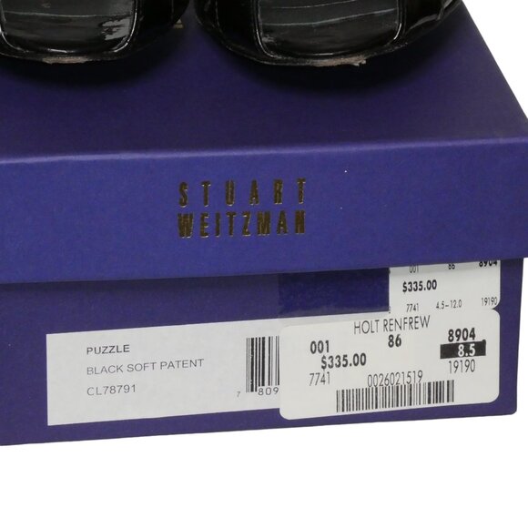 Stuart Weitzman Puzzle Black Soft Patent leather Pumps/Sandals Size 8.5 - Picture 10 of 10